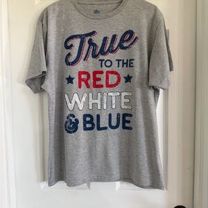 True To The Red White & Blue Graphic Tee - Grey